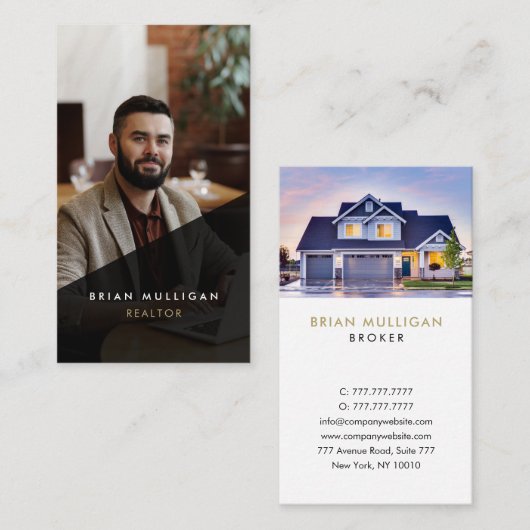 Modern Real Anwesen Agent Business Card Visitenkarte (Vorne/Hinten)