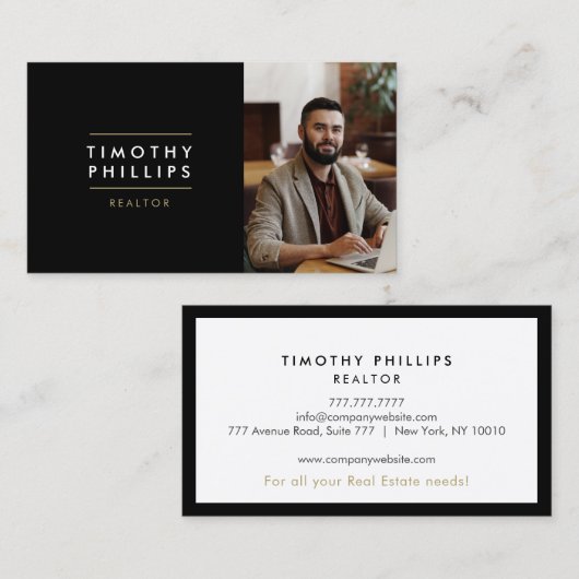 Modern Real Anwesen Agent Business Card Visitenkarte (Vorne/Hinten)