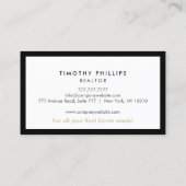 Modern Real Anwesen Agent Business Card Visitenkarte (Rückseite)