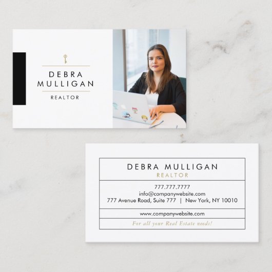 Modern Real Anwesen Agent Business Card Visitenkarte (Vorne/Hinten)