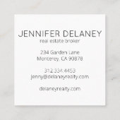 Modern Real Anwesen Agent Saguaro Sunset Foto Quadratische Visitenkarte (Rückseite)