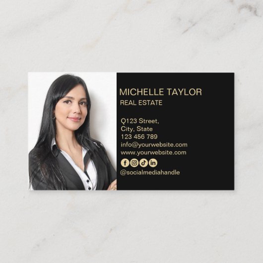 Modern Real Anwesen Business Card Visitenkarte (Rückseite)