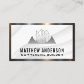 Modern Real Anwesen Icon | Metallgrenze Visitenkarte (Vorderseite)