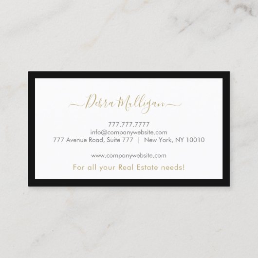 Modern Real Anwesen Monogram Business Card Visitenkarte (Rückseite)