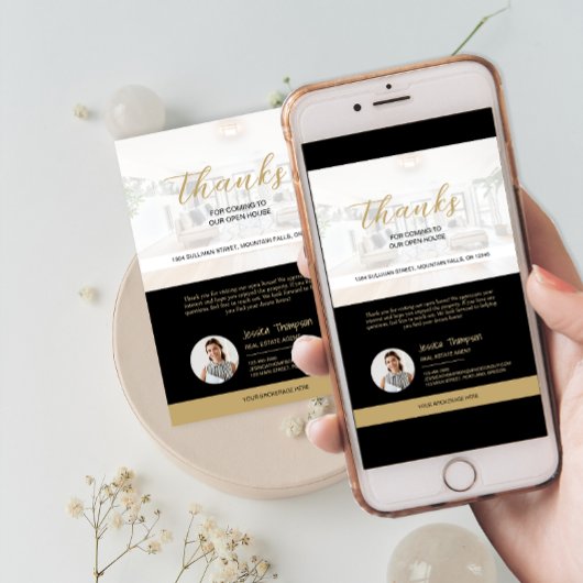 Modern Real Anwesen Open House Danke Karte