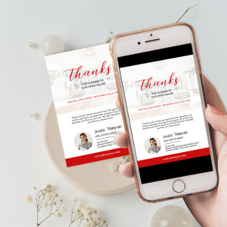 Modern Real Anwesen Open House Danke Karte