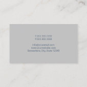 Modern Real Anwesen Realtor Dusty Blue & Silver Visitenkarte (Rückseite)