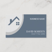 Modern Real Anwesen Realtor Dusty Blue & Silver Visitenkarte (Vorderseite)