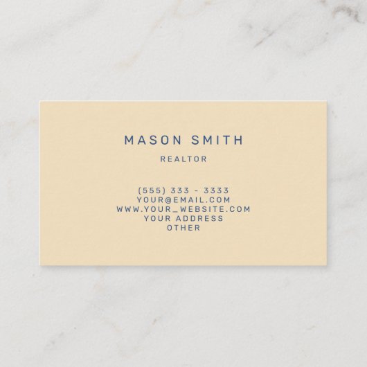 Modern Real Anwesen Schwarzer Abend Blau Visitenkarte (Rückseite)