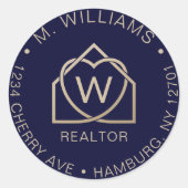 Modern Real Anwesen Werbeaktion Realtor Ihr Logo Runder Aufkleber (Vorderseite)
