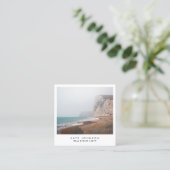 Modern Real Estate Agent Beach Ocean Full Photo Quadratische Visitenkarte (Stehend Vorderseite)