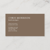 Modern Real Estate Agent Beige Professional Photo Visitenkarte (Rückseite)