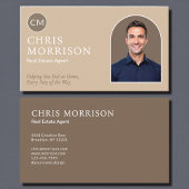 Modern Real Estate Agent Beige Professional Photo Visitenkarte
