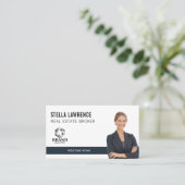 Modern Real Estate Agent Photo LOGO PRESENTATION Visitenkarte (Stehend Vorderseite)