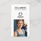 Modern Real Estate Agent Vertical Photo Logo Visitenkarte (Vorderseite)