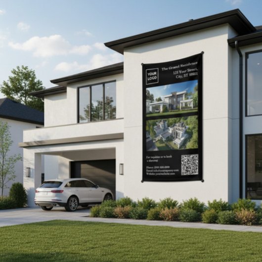 Modern Real Estate Banner with QR Code