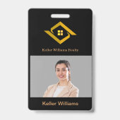 Modern Real Estate Black and gold custom logo  Ausweis (Back)
