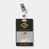Modern Real Estate Black and gold custom logo  Ausweis (Back with Clip)