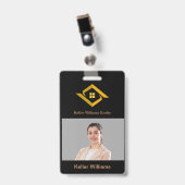 Modern Real Estate Black and gold custom logo  Ausweis (Front with Clip)