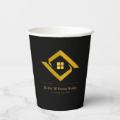 Modern Real Estate Black and gold custom logo  Pappbecher (Rückseite)