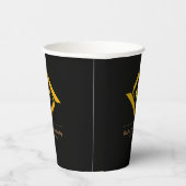 Modern Real Estate Black and gold custom logo  Pappbecher (Rechts)
