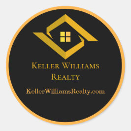 Modern Real Estate Black and gold custom logo Runder Aufkleber