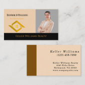 Modern Real Estate Black and gold custom logo  Visitenkarte (Vorne/Hinten)