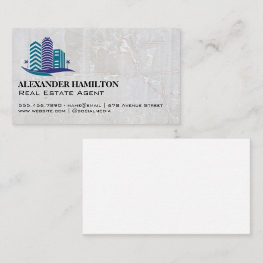 Modern Real Estate Buildings Visitenkarte (Vorne/Hinten)