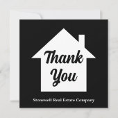 Modern Real Estate Company Custom Black Dankeskarte (Vorderseite)