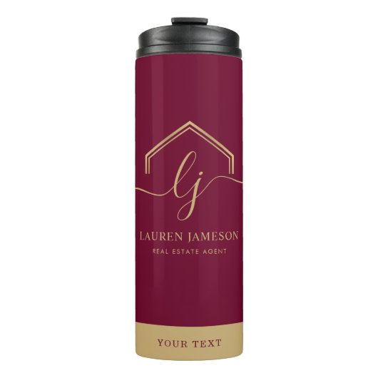 Modern Real Estate Promotional Realtor Logo Thermosbecher (Vorderseite)