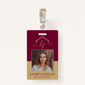 Modern Real Estate Promotional Realtor Name Tag Ausweis (Rückseite mit Klammer)