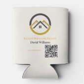 Modern Real Estate white and gold custom logo  Dosenkühler (Rückseite)