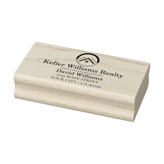 Modern Real Estate white and gold custom logo Gummistempel (Stempel)