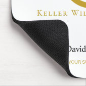 Modern Real Estate white and gold custom logo  Mousepad (Ecke)