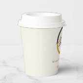 Modern Real Estate white and gold custom logo  Pappbecher (Rechts)