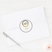 Modern Real Estate white and gold custom logo Runder Aufkleber (Umschlag)