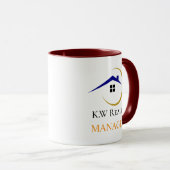 Modern Real Estate white and gold custom logo  Tasse (VorderseiteRechts)