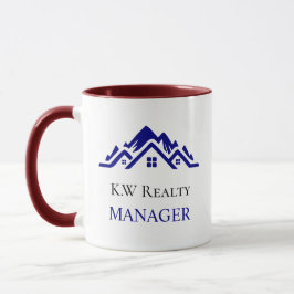 Modern Real Estate white and gold custom logo  Tasse