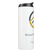 Modern Real Estate white and gold custom logo Thermosbecher (Nach links gedreht)