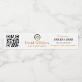 Modern Real Estate white and gold custom logo Wasserflaschenetikett (Einzelnes Label)