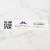 Modern Real Estate white and gold custom logo  Wasserflaschenetikett (Einzelnes Label)