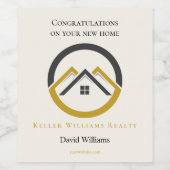 Modern Real Estate white and gold custom logo  Weinetikett (Einzelnes Label)