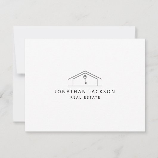 Modern Realtor Home Logo Mitteilungskarte (Vorderseite)