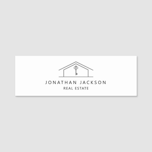 Modern Realtor Home Logo Namensschild (Vorderseite)