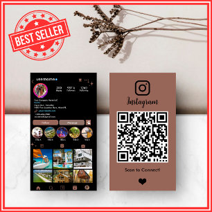 Modern Realtor Instagram Terrakotta QR Visitenkarte