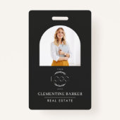 Modern Realtor Name Badge with Photo Arch Elegant Ausweis (Vorderseite)