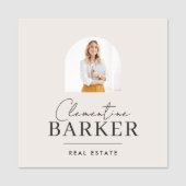 Modern Realtor Name Badge with Photo Arch Elegant Namensschild (Vorderseite)