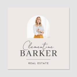 Modern Realtor Name Badge with Photo Arch Elegant Namensschild