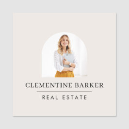 Modern Realtor Name Badge with Photo Arch Elegant Namensschild
