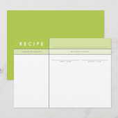 MODERN RECIPE CARD Organisator Block minimale grün Dankeskarte (Vorne/Hinten)